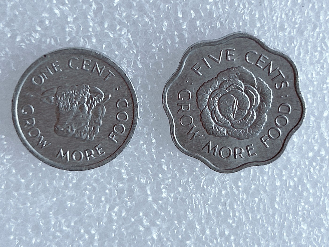 全场一元起拍 世界散币、银币专场 第51期 塞舌尔1972年1-5分FAO 纪念币2枚全套