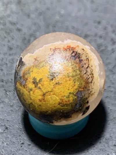 精美亚光冰飘料战国红玛瑙手工俏色巧雕太极珠一颗！ 精美亚光冰飘料战国红玛瑙手工俏色巧雕太极珠一颗！