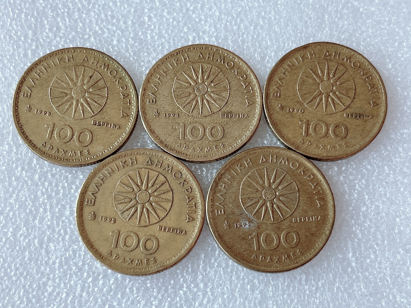 全场一元起拍 世界散币、银币专场 第51期 亚历山大 希腊100德拉克马硬币 5枚