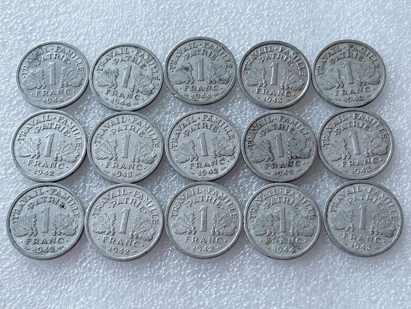 全场一元起拍 世界散币、银币专场 第51期 法国1法郎铝币 15枚