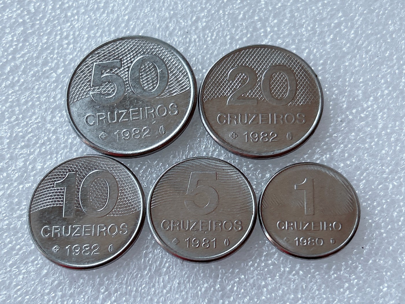 全场一元起拍 世界散币、银币专场 第51期 巴西不锈钢硬币5枚套