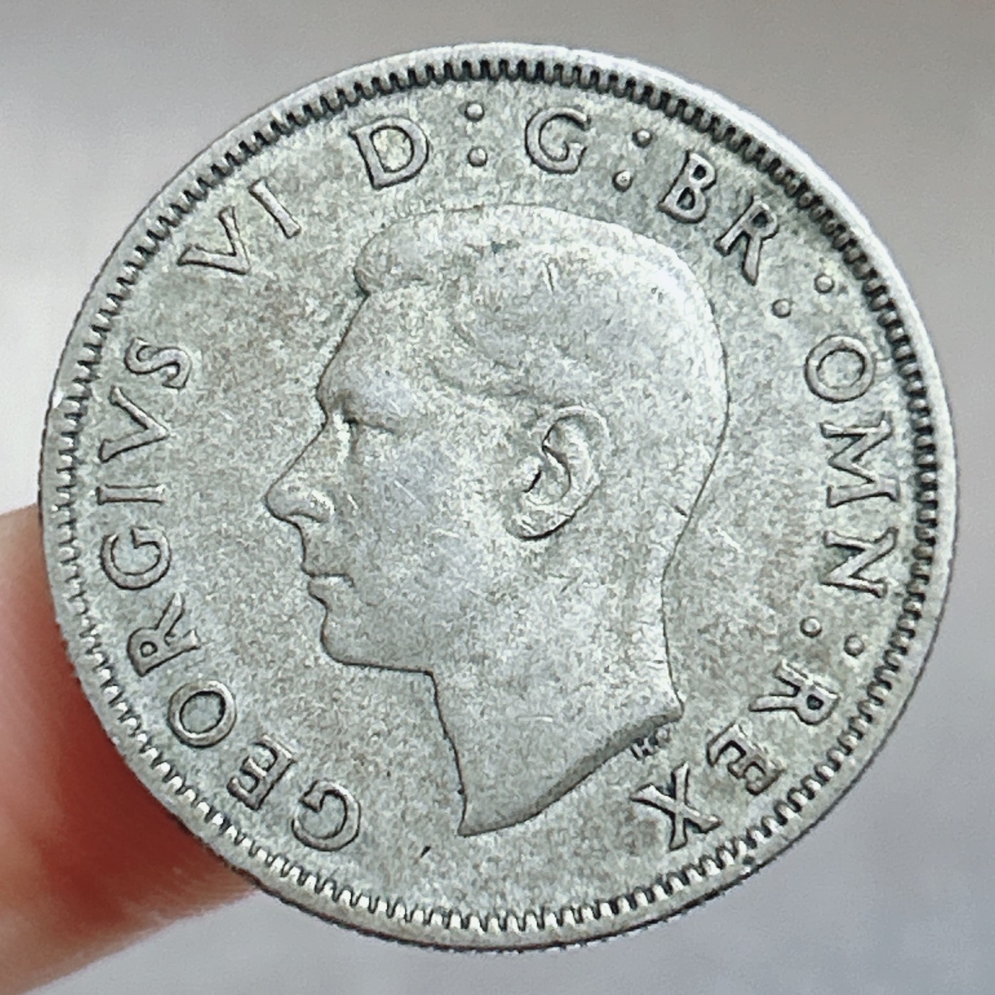 全场一元起拍 世界散币、银币专场 第51期 英国1945年乔治六世皇冠玫瑰2先令（1佛罗林）银币 重11.2克