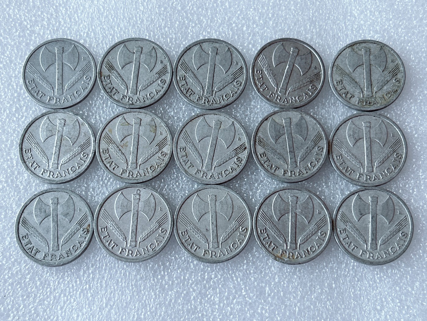 全场一元起拍 世界散币、银币专场 第51期 法国1法郎铝币 15枚