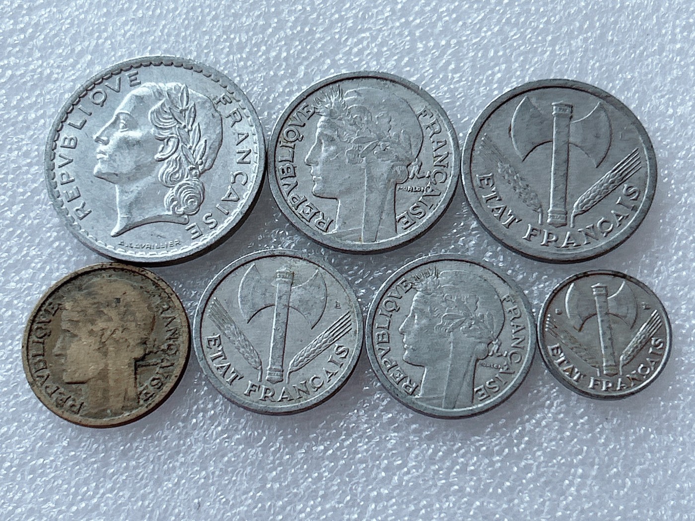 全场一元起拍 世界散币、银币专场 第51期 法国硬币 7枚