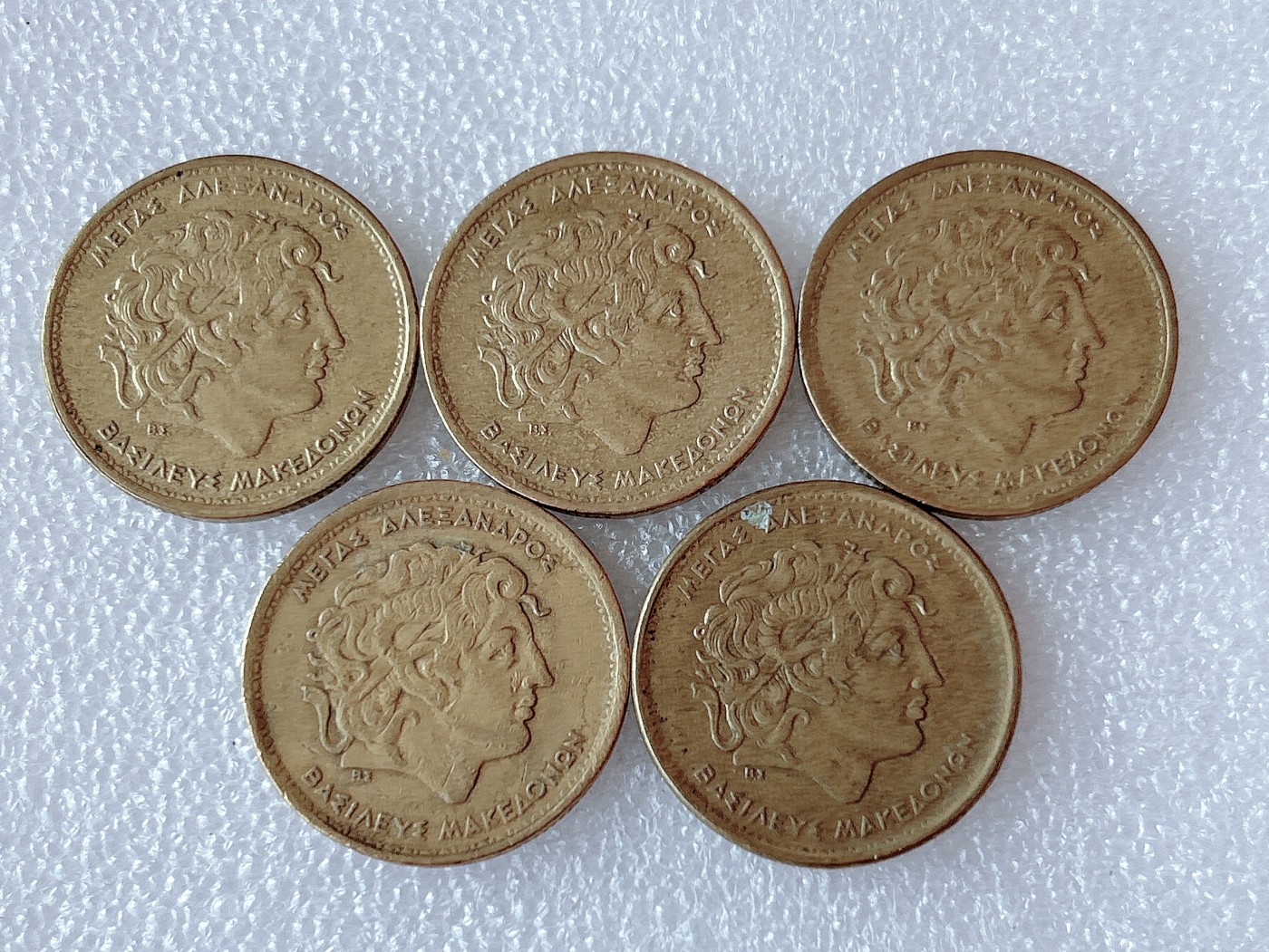 全场一元起拍 世界散币、银币专场 第51期 亚历山大 希腊100德拉克马硬币 5枚