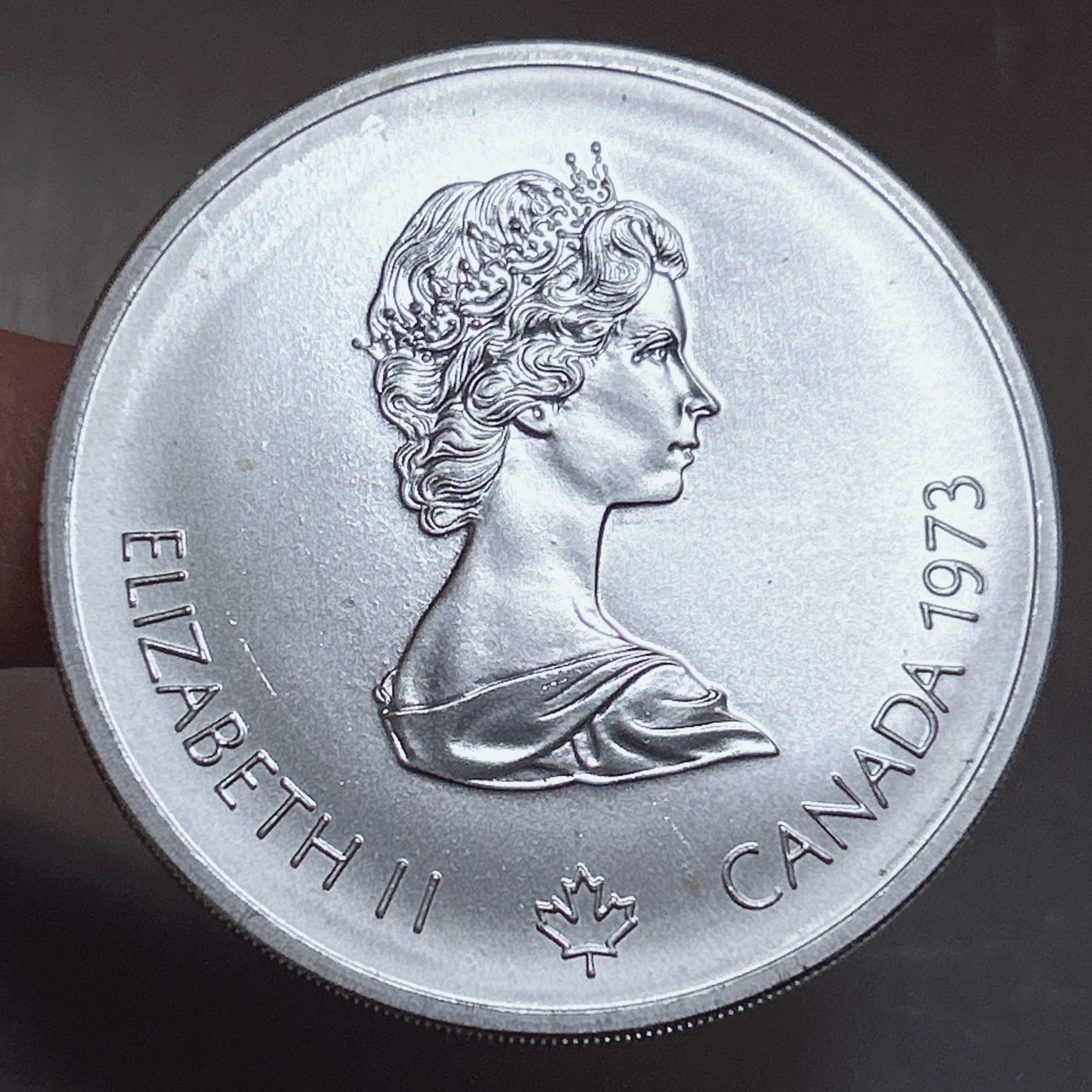 全场一元起拍 世界散币、银币专场 第51期 全新品 加拿大1976年10加元大银币 蒙特利尔奥运会 世界地图 49.2g