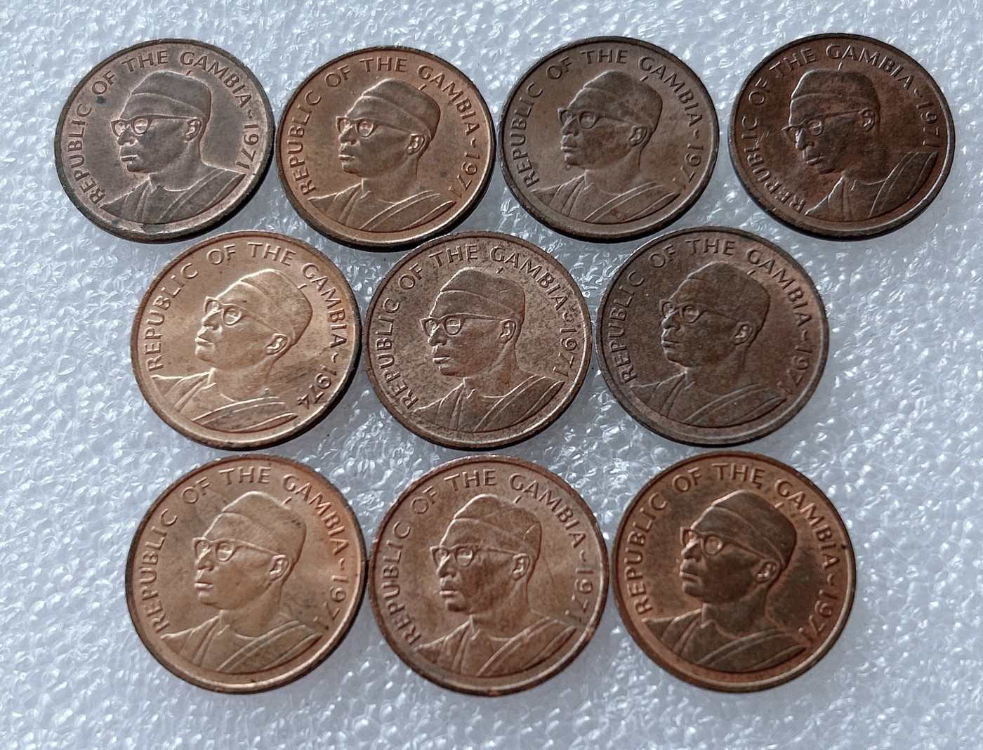 全场一元起拍 世界散币、银币专场 第51期 冈比亚70年代1布图硬币 10枚