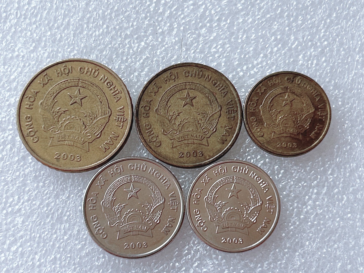 全场一元起拍 世界散币、银币专场 第51期 越南 全套5枚硬币 2003年