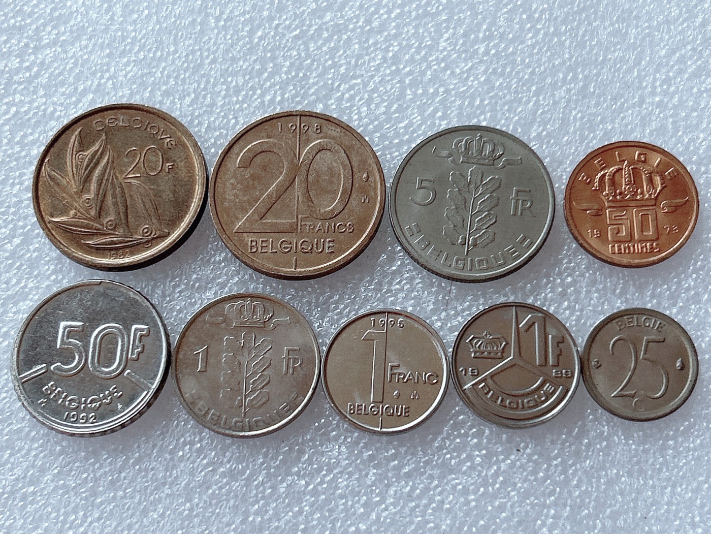 全场一元起拍 世界散币、银币专场 第51期 比利时硬币 9枚