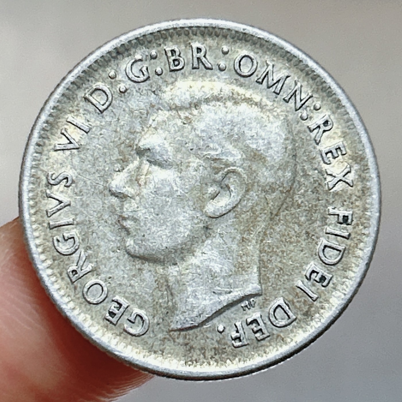 全场一元起拍 世界散币、银币专场 第51期 澳大利亚1950年1先令银币 乔治六世 盘羊 重5.6g