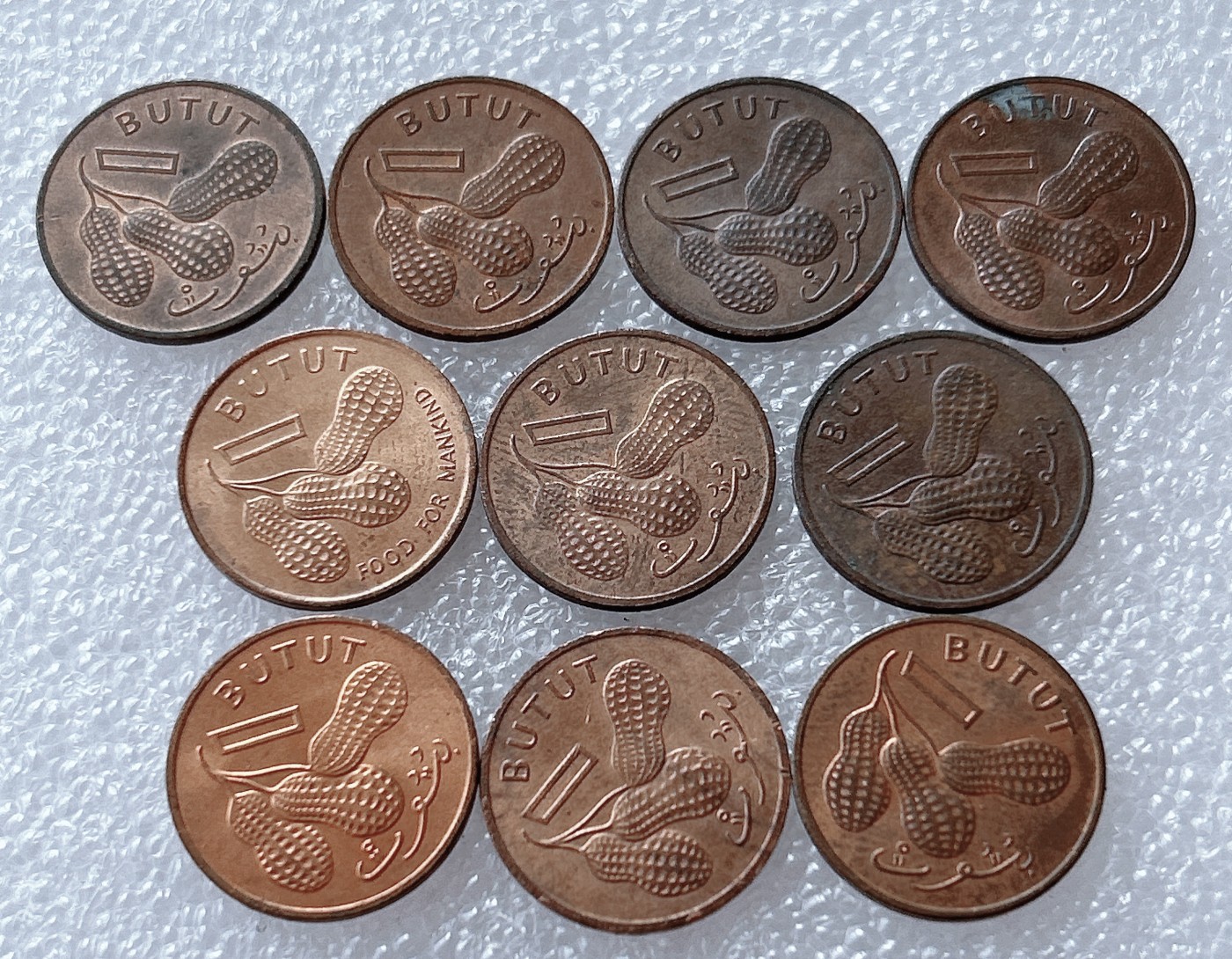 全场一元起拍 世界散币、银币专场 第51期 冈比亚70年代1布图硬币 10枚