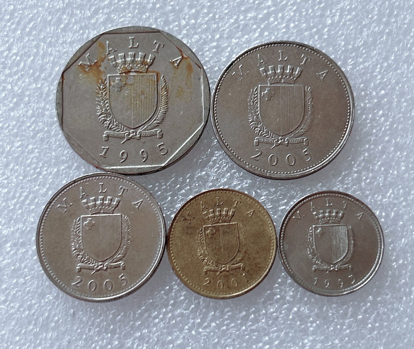 全场一元起拍 世界散币、银币专场 第51期 马耳他硬币 5枚