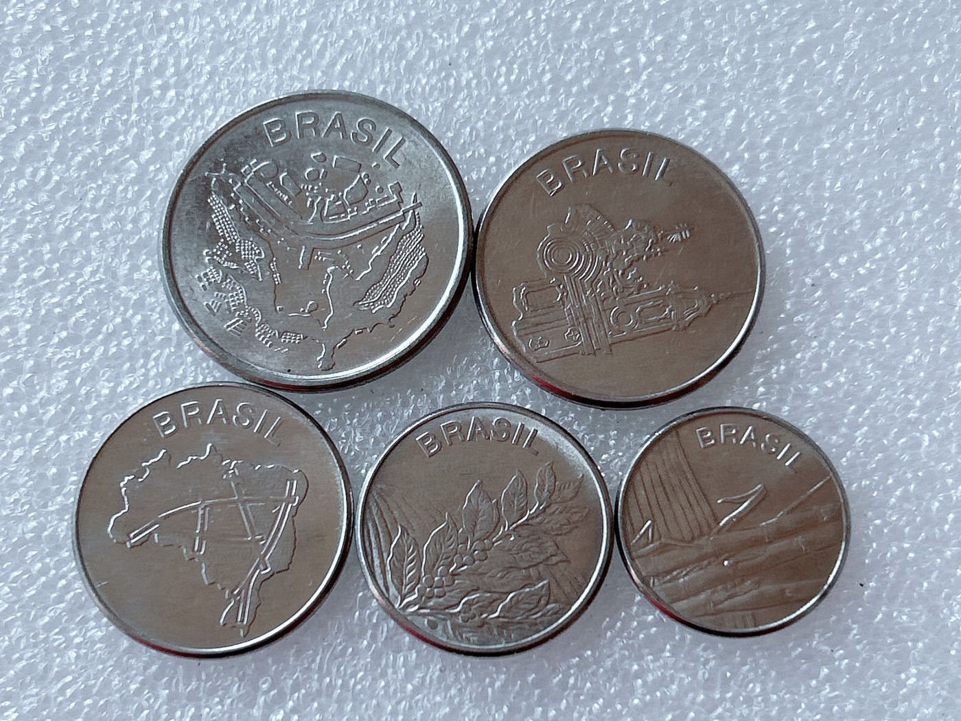 全场一元起拍 世界散币、银币专场 第51期 巴西不锈钢硬币5枚套