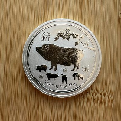 顺丰包邮 外国银币 - 澳大利亚2019猪年1盎司大银币直径45毫米大尺寸原塑盒