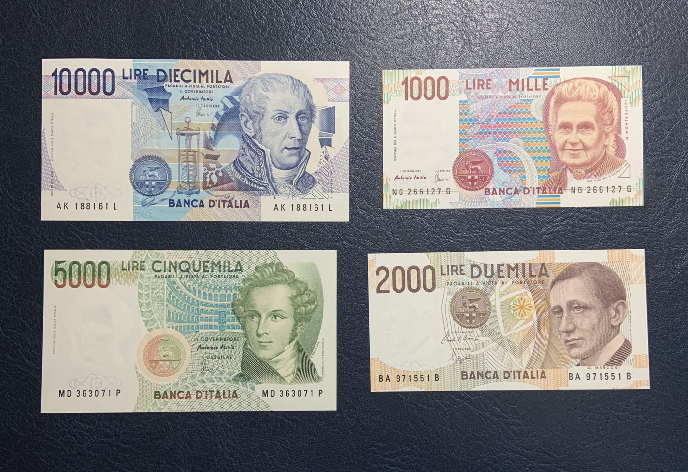 收藏联盟Quantum Auction 第315期拍卖  意大利1984-90年1000到10000里拉 品相全新UNC