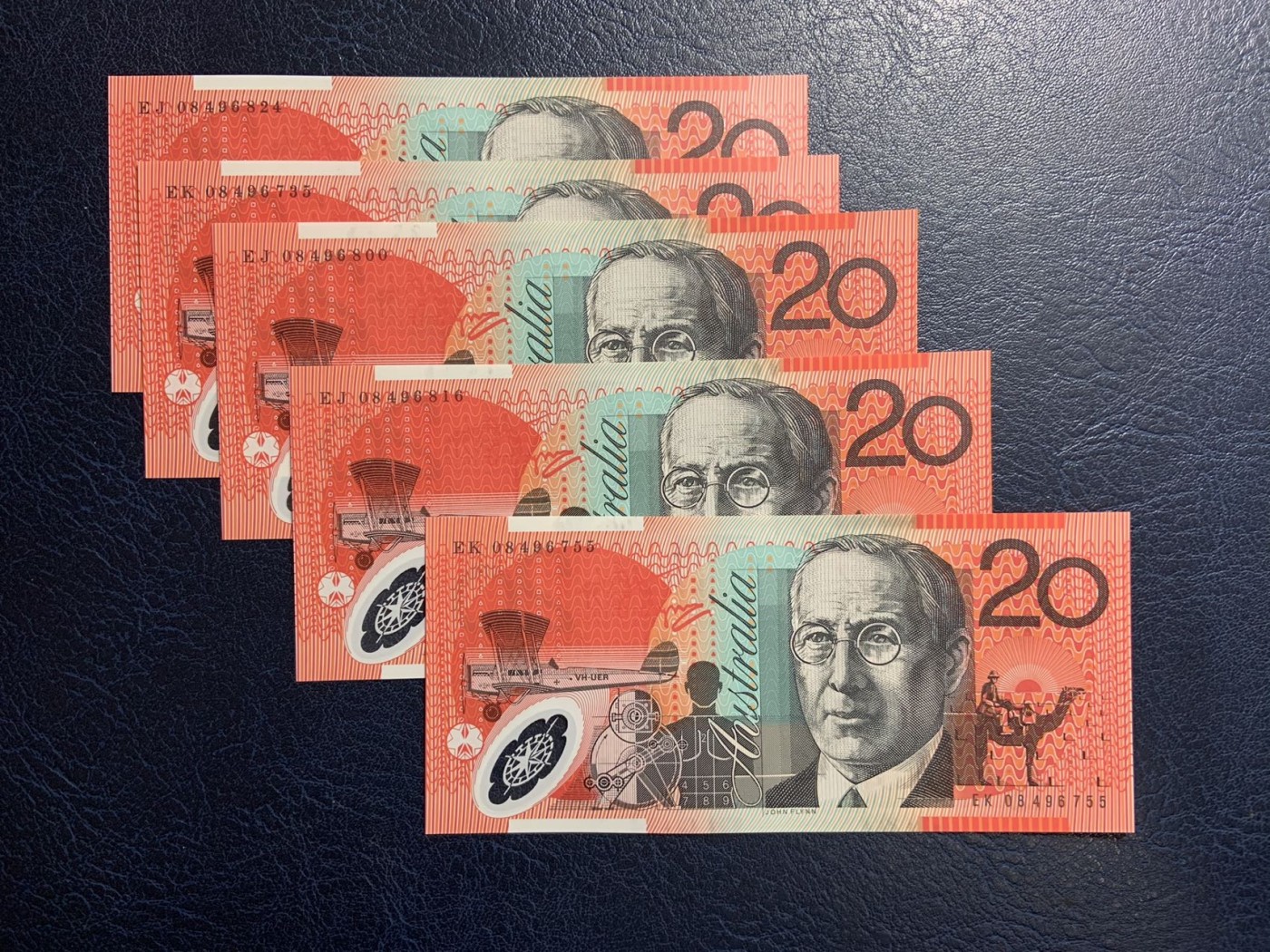 收藏联盟Quantum Auction 第315期拍卖  澳大利亚2008年20元5张 品相全新UNC 