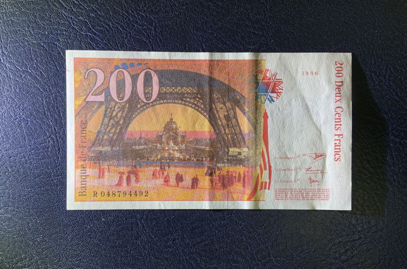 收藏联盟Quantum Auction 第315期拍卖  法国1996年200法郎 品相AU 埃菲尔铁塔
