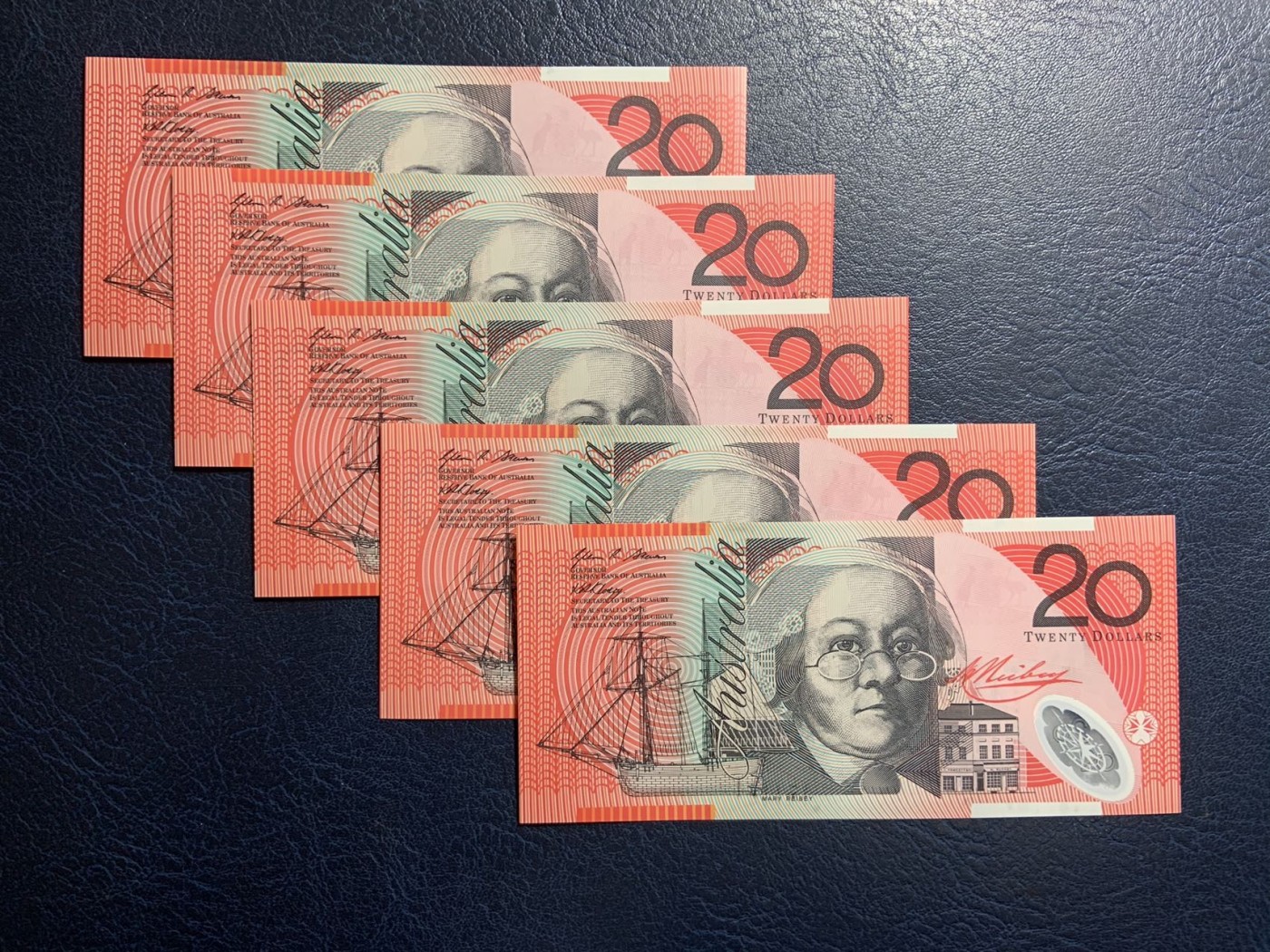 收藏联盟Quantum Auction 第315期拍卖  澳大利亚2008年20元5张 品相全新UNC 