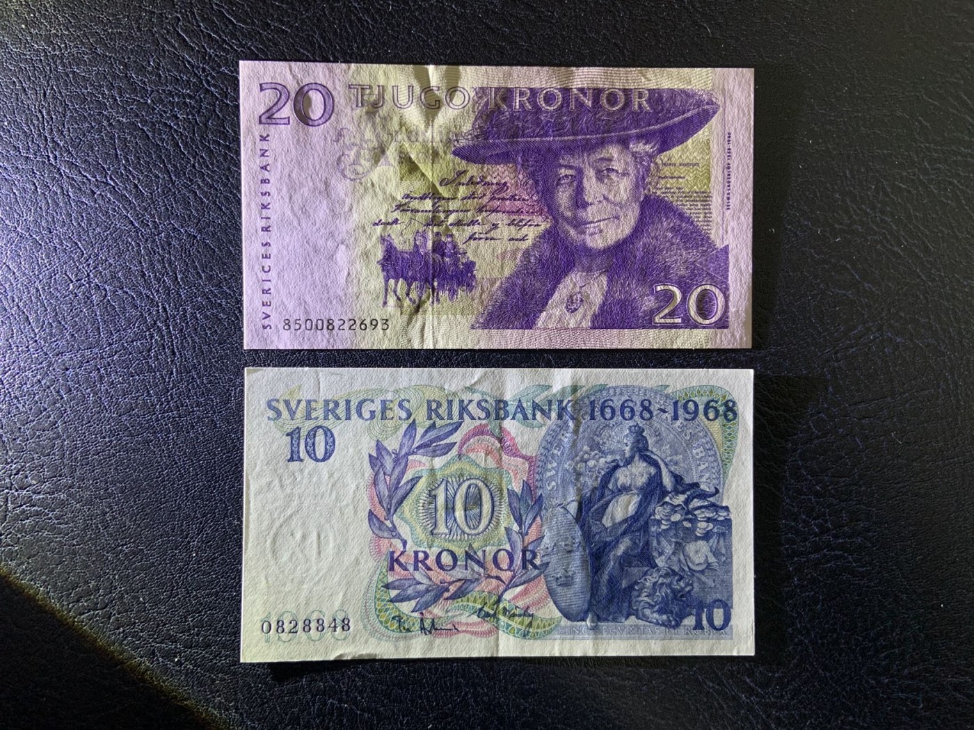 收藏联盟Quantum Auction 第315期拍卖  瑞典2008年20克朗和1968年10克朗纪念钞 品相AU