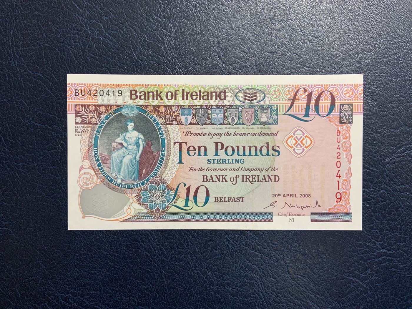 收藏联盟Quantum Auction 第315期拍卖  北爱尔兰2008年10镑 品相UNC 角尖微瑕