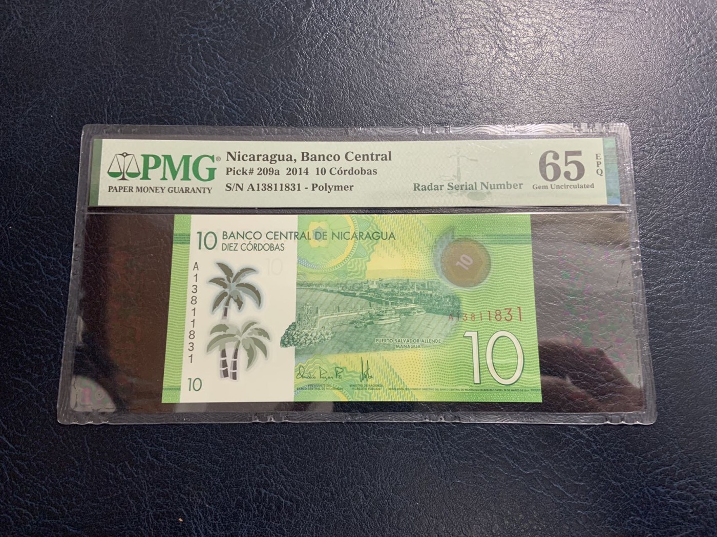 收藏联盟Quantum Auction 第315期拍卖  尼加拉瓜2014年10科罗巴 PMG65 雷达号 A冠