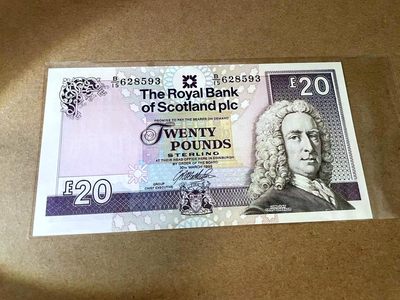 【Blue Auction】✨世界纸币精拍第413期【精】 【无47】苏格兰 大卷毛1999年20镑 全新UNC 