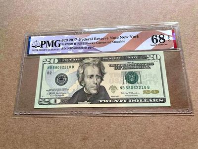 【Blue Auction】✨世界纸币精拍第413期【精】 【无47】美国 2017年20美金 PMG68EPQ 高分