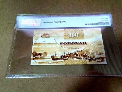 【Blue Auction】✨世界纸币精拍第413期【精】 【初版 无47】法罗群岛 2002年100克朗 PMG68EPQ 超高分 