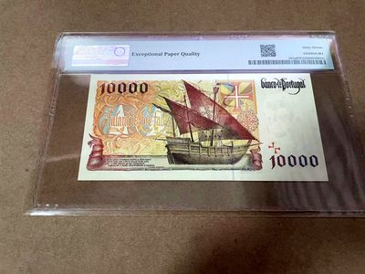 【Blue Auction】✨世界纸币精拍第413期【精】 【a版】葡萄牙 1996年10000埃斯库多 最高值 PMG67EPQ 高分