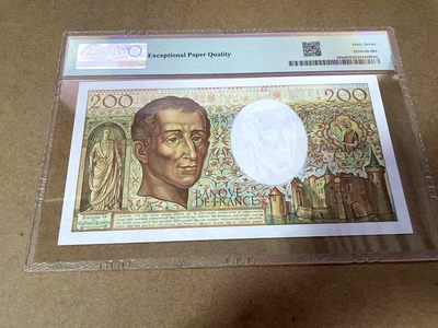 【Blue Auction】✨世界纸币精拍第413期【精】 法国 1989年200法郎 孟德斯鸠 PMG67EPQ 高分 