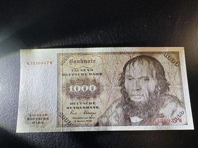 【Blue Auction】✨世界纸币精拍第413期【精】  德国 1980年1000马克 舍那 UNC- 雕刻精美