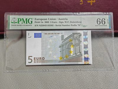 欧盟纸币 一签5欧元纸币N冠奥地利版PMG66分 - 欧盟纸币 一签5欧元纸币N冠奥地利版PMG66分