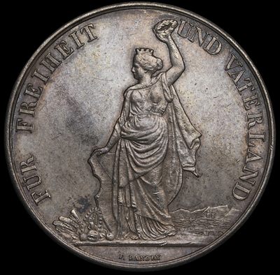 修遠堂世界散币，裸章第四期 倒数30秒自动截拍 全场包邮 - 1872年苏黎世射击节5法郎大银币 仅发行1万枚