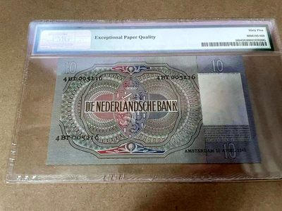 【Blue Auction】✨世界纸币精拍第413期【精】 【无47】荷兰 1941-42年10盾 牧羊女 PMG65EPQ 