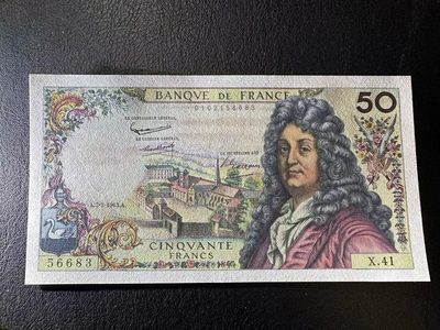 【Blue Auction】✨世界纸币精拍第413期【精】 【无47】法国 1963年50法郎 拉辛 UNC-针孔