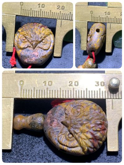 精美亚光草花纹战国红玛瑙手工俏色巧雕刻猫头鹰佛头三通一套！ 精美亚光草花纹战国红玛瑙手工俏色巧雕刻猫头鹰佛头三通一套！