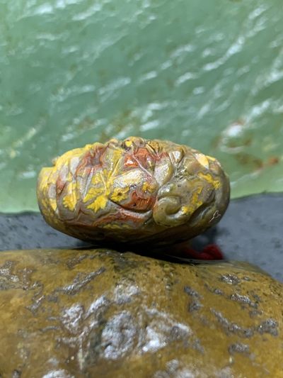 精美亚光草花纹战国红玛瑙手工俏色巧雕刻猫头鹰佛头三通一套！ 精美亚光草花纹战国红玛瑙手工俏色巧雕刻猫头鹰佛头三通一套！