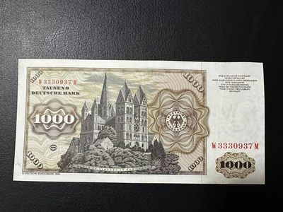 【Blue Auction】✨世界纸币精拍第413期【精】  德国 1980年1000马克 舍那 UNC- 雕刻精美