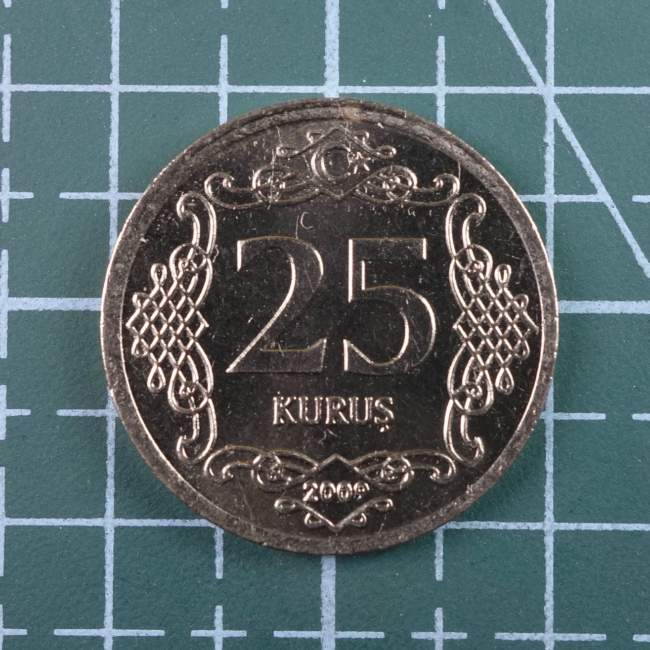 天业钱币散币、银币拍卖第26次专场 全场0元起拍0佣金转发分佣，欢迎围观参拍 土耳其2009年25克鲁兹 UNC