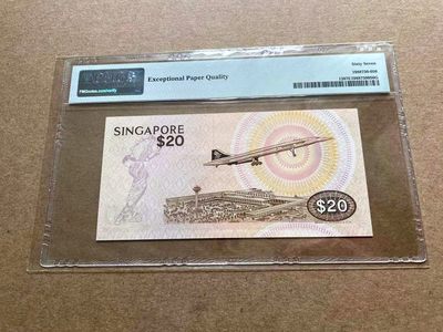 【Blue Auction】✨世界纸币精拍第413期【精】 新加坡 1979年20元 鸟版 PMG67EPQ 