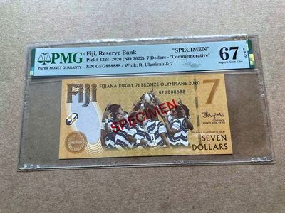 【Blue Auction】✨世界纸币精拍第413期【精】 【样钞】斐济 2022年7元 PMG67EPQ 纪念钞 高分 