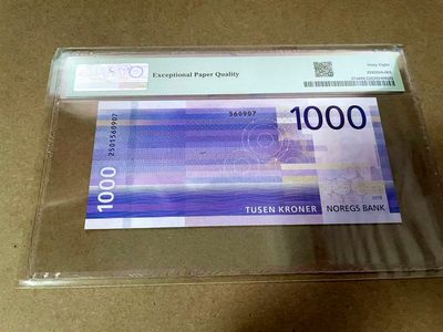 【Blue Auction】✨世界纸币精拍第413期【精】 挪威 2019年1000克朗 PMG68EPQ 超高分