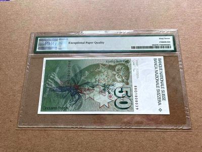 【Blue Auction】✨世界纸币精拍第413期【精】 【无47】瑞士 1988年50法郎 PMG67EPQ 