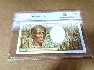 【Blue Auction】✨世界纸币精拍第413期【精】 【初版首年】法国 1981年200法郎 孟德斯鸠 PMG67EPQ 高分 
