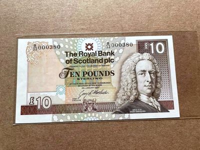 【Blue Auction】✨世界纸币精拍第413期【精】 【无47百位小号】苏格兰1992年10镑 大卷毛 UNC-