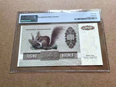 【Blue Auction】✨世界纸币精拍第413期【精】 丹麦 1980年1000克朗 大松鼠 PMG68EPQ 超高分 