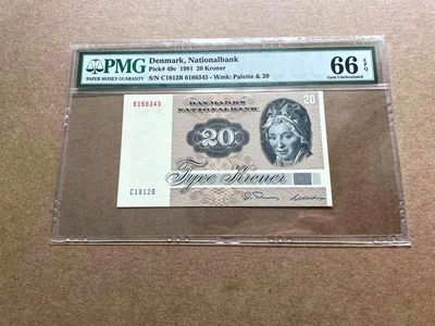 【Blue Auction】✨世界纸币精拍第413期【精】 丹麦 1981年20克朗 PMG66EPQ 