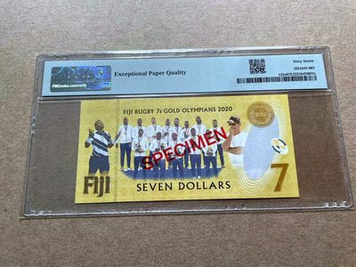 【Blue Auction】✨世界纸币精拍第413期【精】 【样钞】斐济 2022年7元 PMG67EPQ 纪念钞 高分 