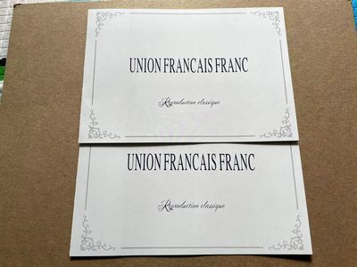 【Blue Auction】✨世界纸币精拍第413期【精】 【一组2张带册 小号】法国法郎联盟 500-1000法郎 UNC品相 商业钞