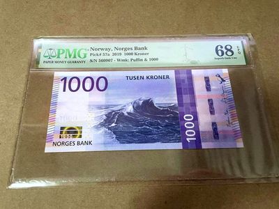 【Blue Auction】✨世界纸币精拍第413期【精】 挪威 2019年1000克朗 PMG68EPQ 超高分